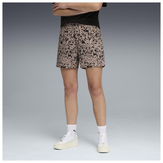 Puma Γυναικείο σορτς Essentials Graphics Animal High-Rise Printed 4'' Shorts